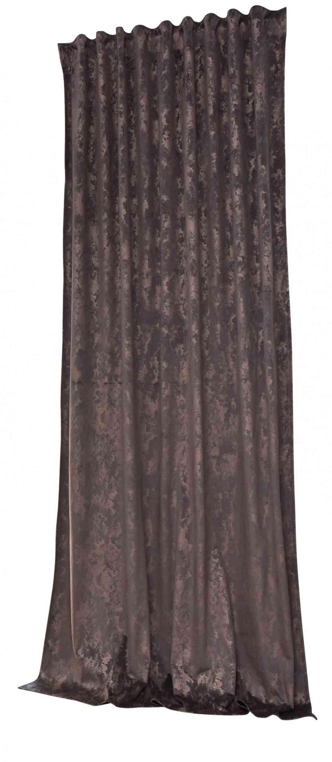 VORHANG SAMT MILANO STAR HxB 245x140 cm Grau Rosegold - Roségold, Textil (140/245cm) - Gardinenbox