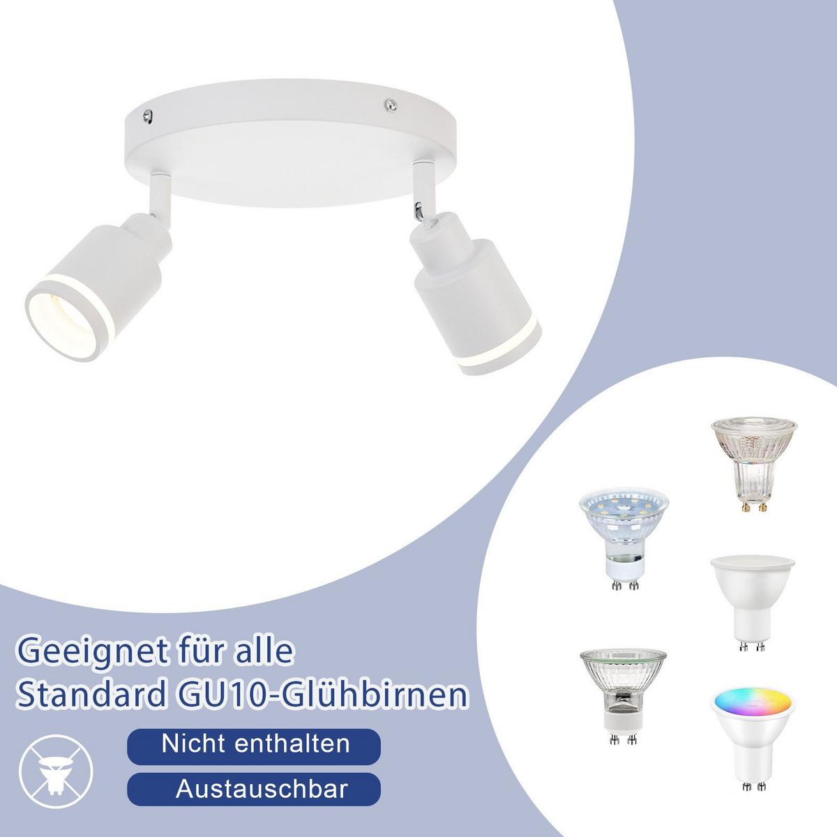 STRAHLER Fülle 2-flammig 20/20/15.7 cm - Weiß, Metall (20/20/15.7cm) - ZMH
