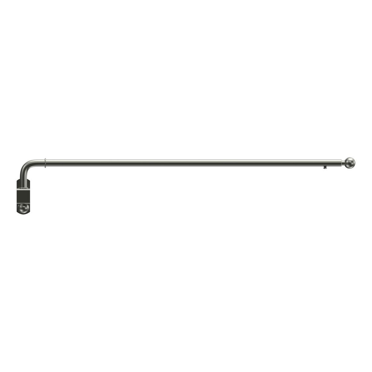 SCHWENKSTANGE / SCHWENKARM-GARDINENSTANGE Cassina 60-100 cm, 13 / 9 mm Ø, Edelstahl-Optik - Edelstahlfarben, Metall (100cm) - INTERDECO