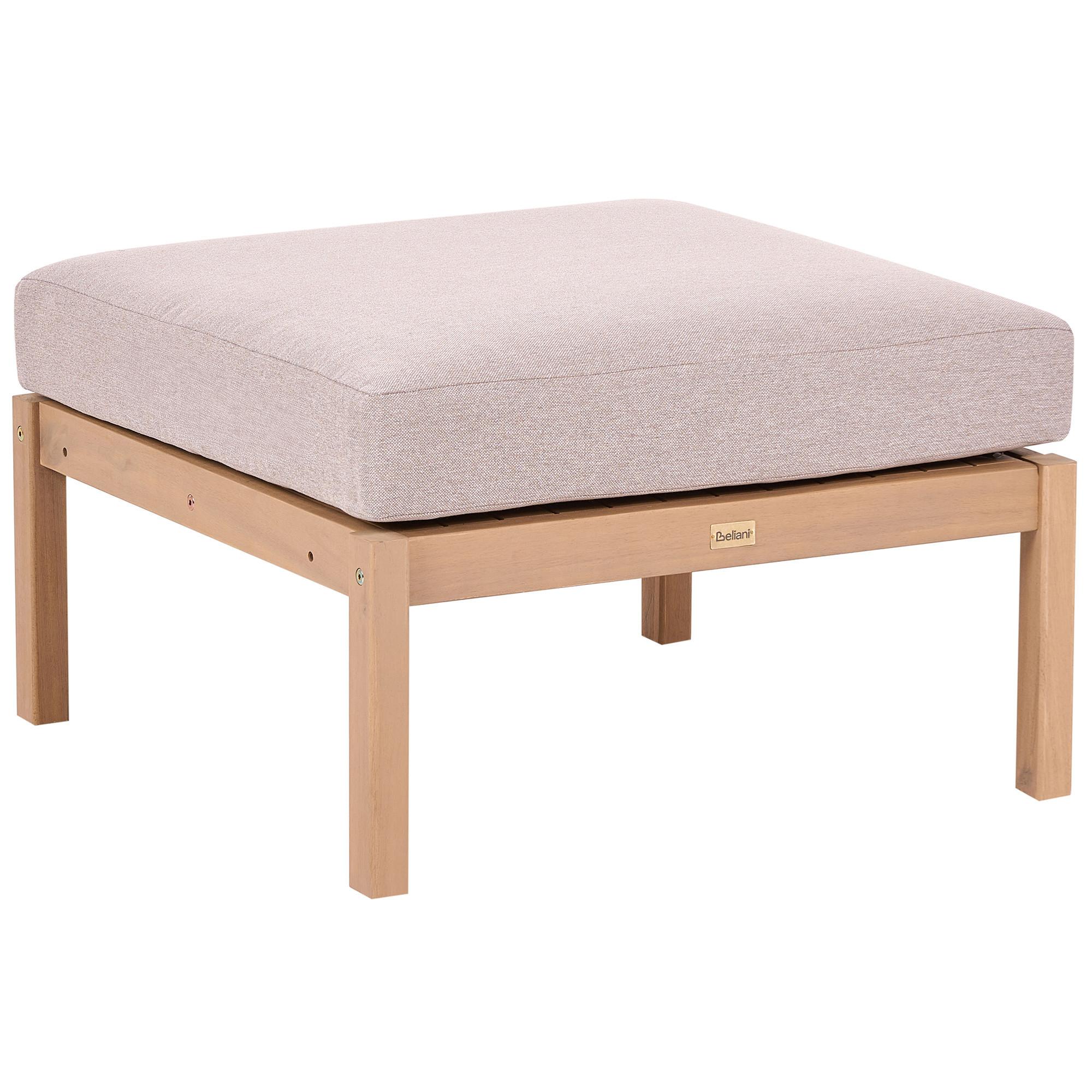 OTTOMANE Hellbraun Rivello - Hellbraun/Beige, Holz (66/42/66cm) - Beliani