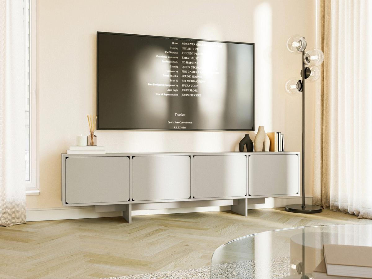 TV-LOWBOARD Wuwu Greige 200 cm - Taupe, Holzwerkstoff (200/55/35cm) - Selsey