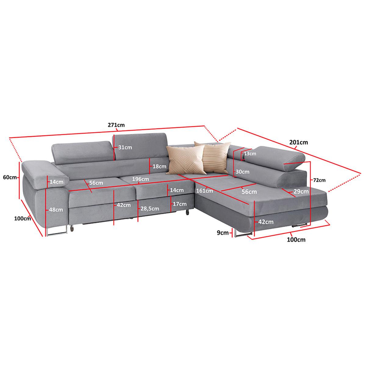 ECKSOFA Wilson 4 Sitzplätze Grau - Grau, Textil (271/201cm) - Petits-meubles
