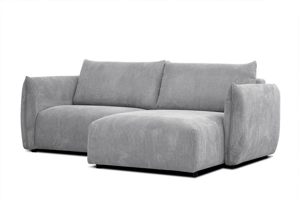 ECKSOFA TAUER 3-Sitzer, hellgrau - Hellgrau/Schwarz, Holzwerkstoff/Kunststoff (206/173cm) - Wozimo