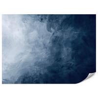 FOTOTAPETE für Badezimmer Dunkelblaues Ombre Aquarell 300x210 - Blau/Weiß, Papier (300/210cm) - Muralo