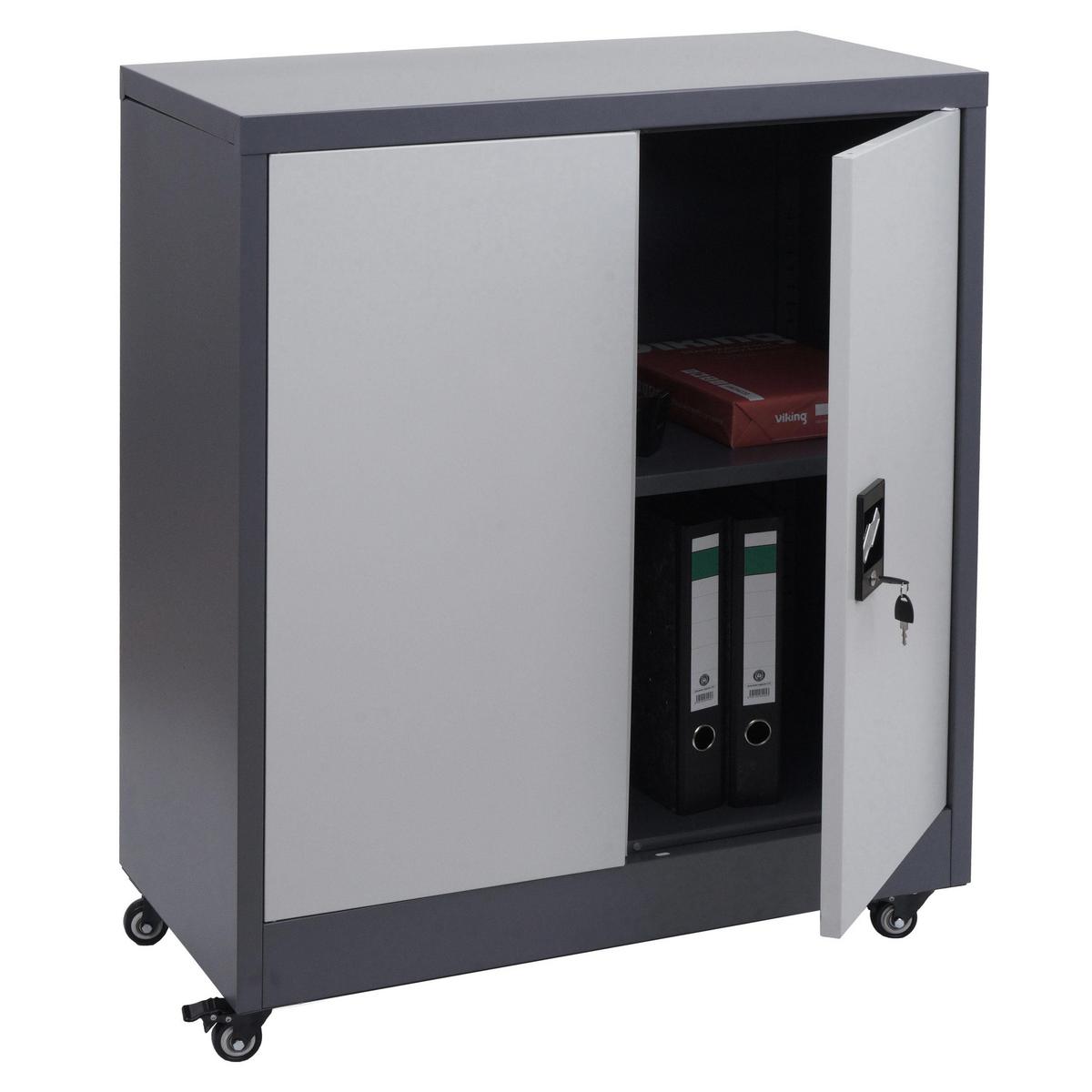 AKTENSCHRANK Dunkelgrau, Hellgrau - Dunkelgrau/Hellgrau, Metall (80/98/40cm) - MCW