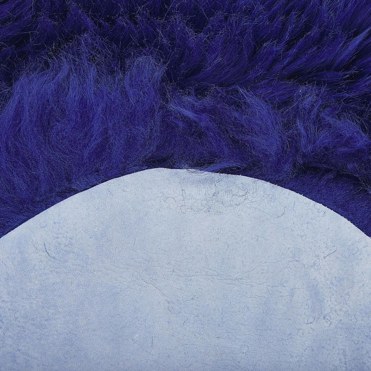 SHAGGY-SCHAFFELL Uluru 100/110/65 cm - Dunkelblau, Fell (65/100cm) - Beliani