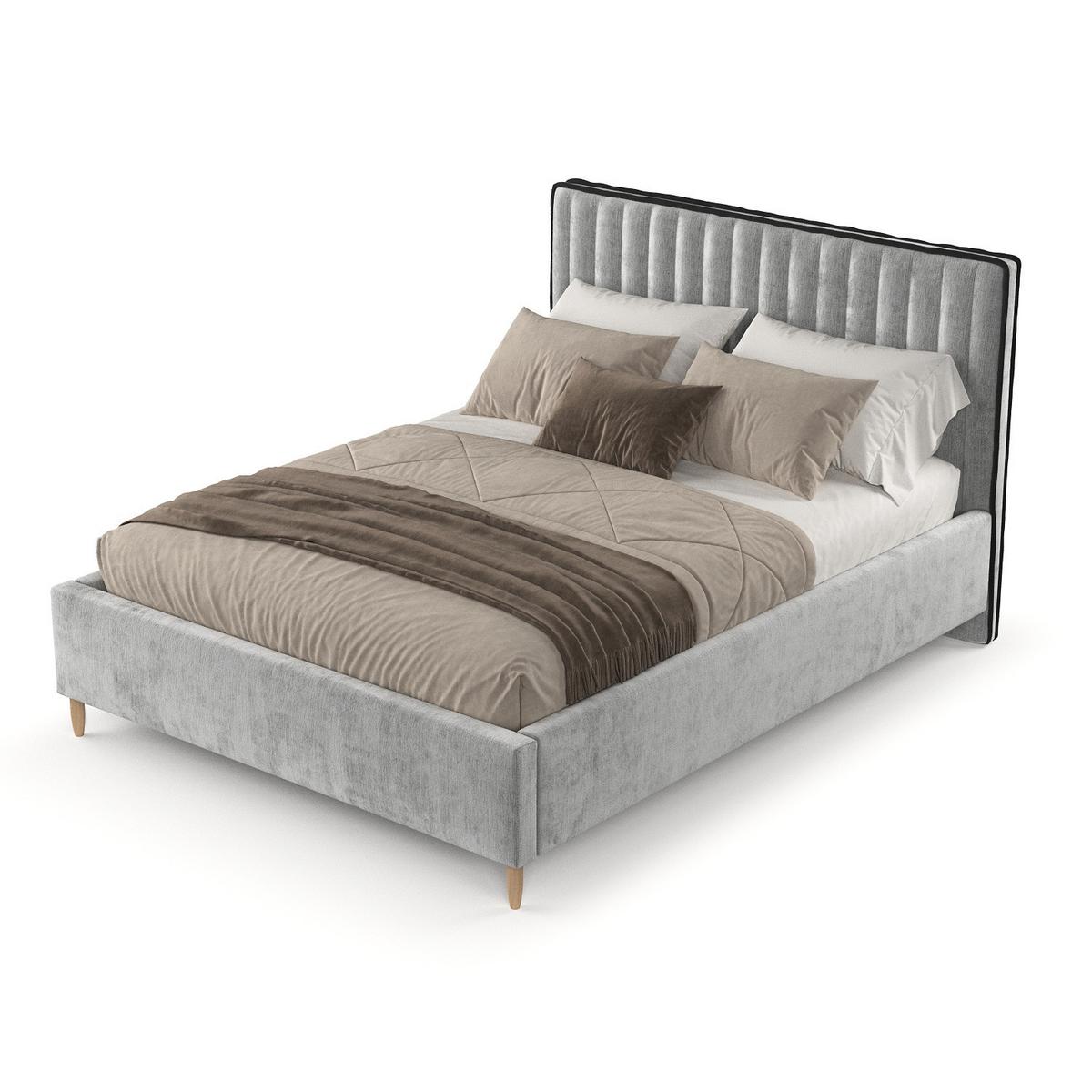 POLSTERBETT Aria 140/200 cm Hellgrau im Lotta Stoff - Hellgrau/Naturfarben, Holz/Holzwerkstoff (140/200cm) - AltaBeds