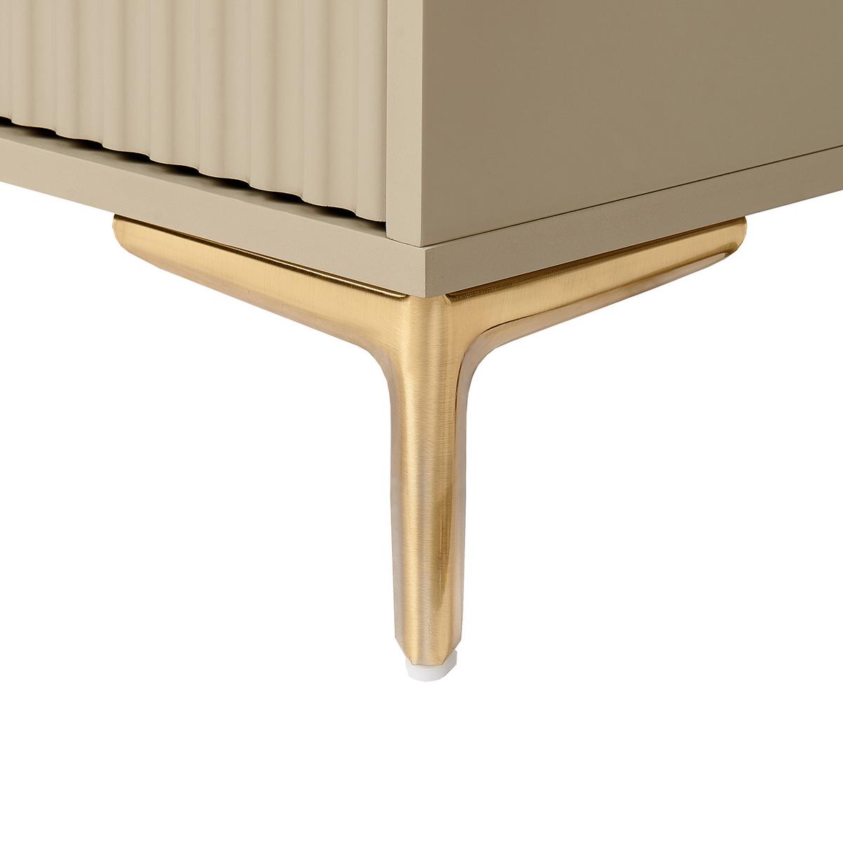 KOMMODE mit 6 Schubladen Beige Walcott - Beige, Holzwerkstoff (108/89/40cm) - Beliani