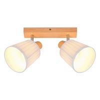 DECKENSTRAHLER Drevith 25/13/19 cm - Weiß/Braun, Holz/Textil (25/13/19cm) - ZMH
