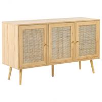 SIDEBOARD Heller Holzfarbton Perote - Hellbraun/Goldfarben, Naturmaterialien (120/71/40cm) - Beliani