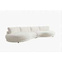 BIG SOFA PADANA Weiß Flachgewebe - Schwarz/Weiß, Kunststoff/Textil (410/86/166cm) - KAWOLA