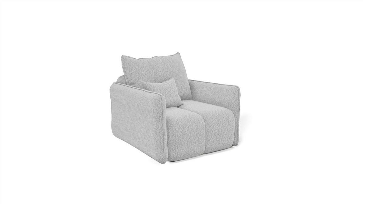 SESSEL Morgano - Hellgrau, Holzwerkstoff/Textil (85/86/102cm) - Fun Möbel