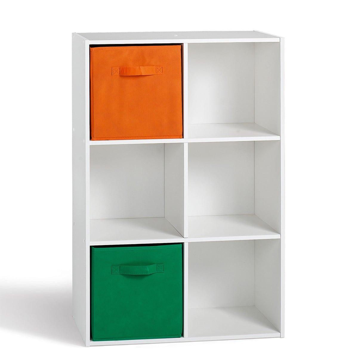 REGAL mit 6 Fächern - H91,5 x L61,5 cm - Weiß, Holzwerkstoff (29.5/91.5/31cm) - Calicosy