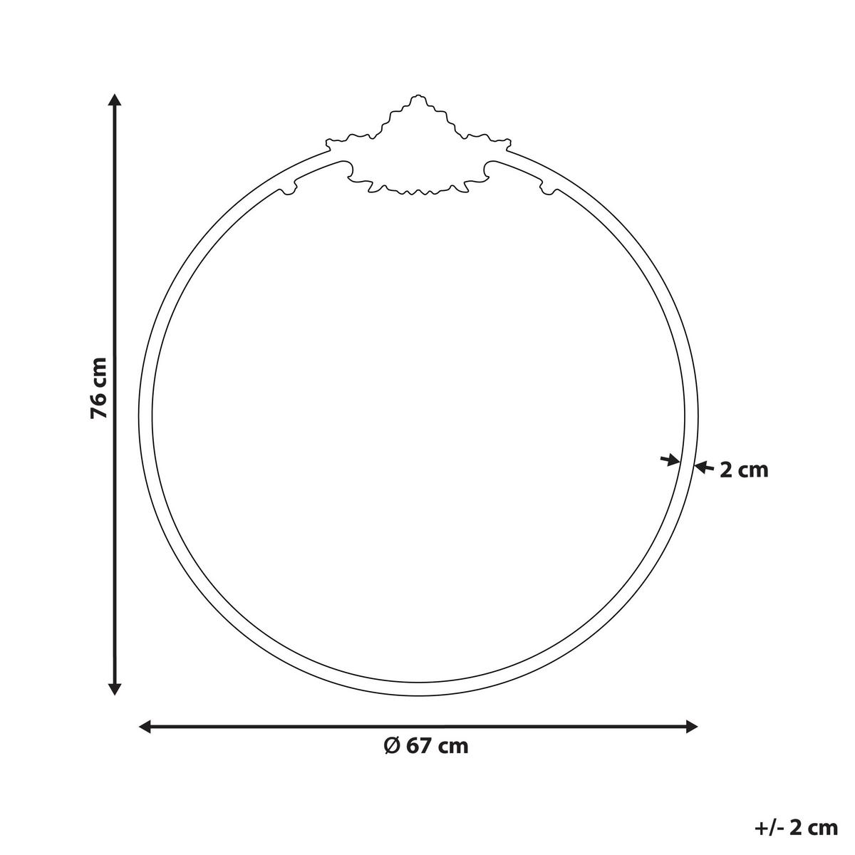 WANDSPIEGEL schwarz Metall rund 67 cm Sommant - Schwarz, Metall (67/76/3cm) - Beliani