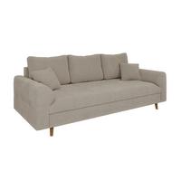 3-SITZER-SOFA Henrik Beige Boucle - Beige/Braun, Holz/Textil (210/81/93cm) - S-Style Möbel