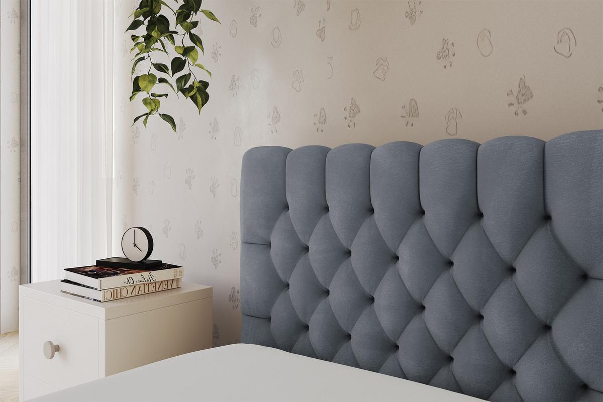 EINZELLBETT Jugendbett mit Bettkasten, Rechts - MULY 100x200 Grau - Blaugrau, Holzwerkstoff/Textil (100/200cm) - ALTDECOR