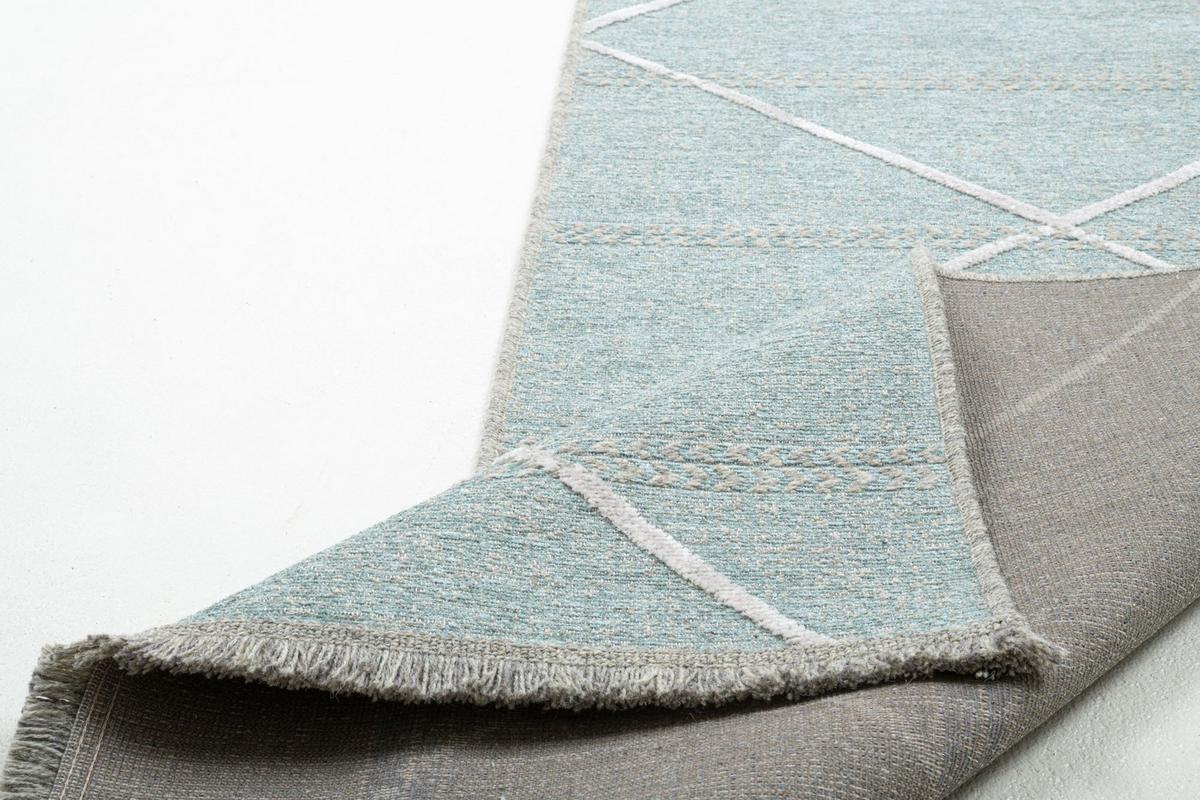 FLACHWEBTEPPICH Braderup 80x200 cm - Hellblau, Textil (80/200cm) - Sansibar SYLT