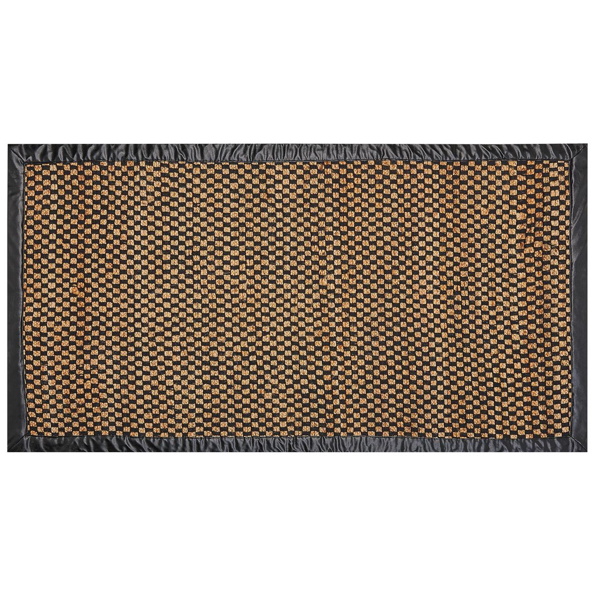KURZFLOR-TEPPICH Schwarz 80/150 cm Gerce - Beige/Schwarz, Naturmaterialien (80/150cm) - Beliani