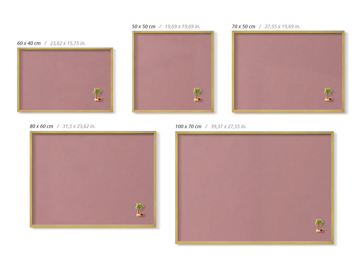 MAGNETTAFEL 80x60 cm Goldener Rahmen Pastellrosa - Pink, Metall (80/60/0.4cm) - TULUP