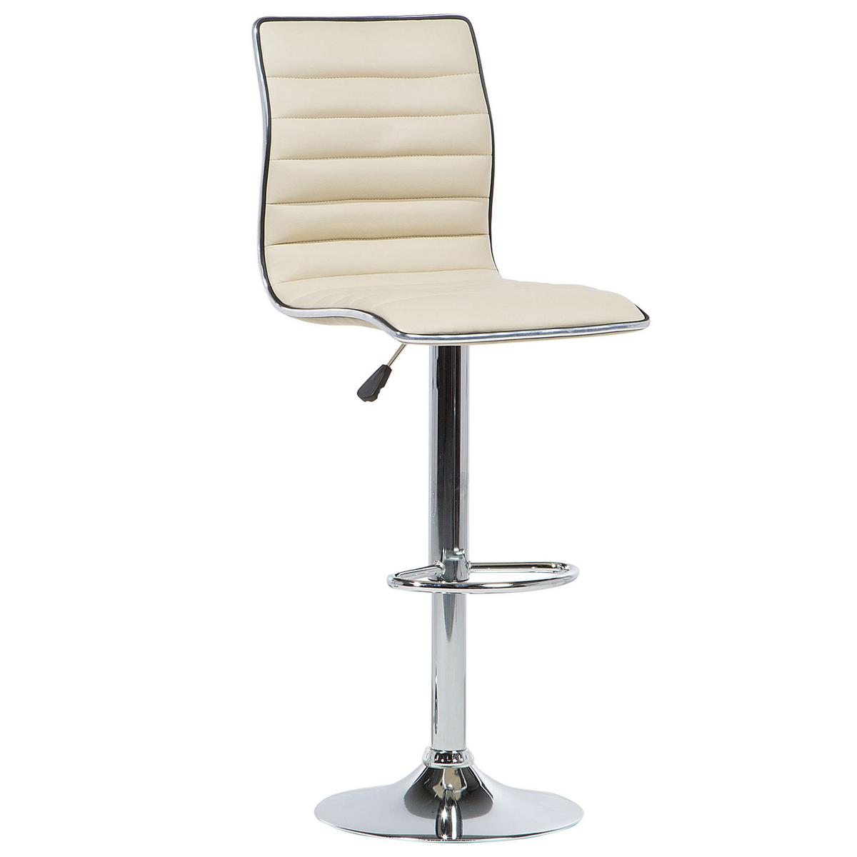 BARHOCKER 2er-Set Kunstleder Beige Lucerne - Beige, Textil/Metall (40/116/39cm) - Beliani