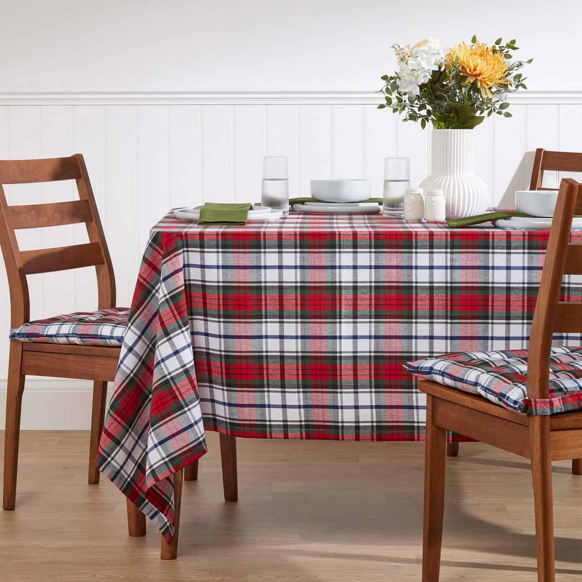 TISCHDECKE Macduff rot kariert, 137/178 cm, 100% Baumwolle - Multicolor, Textil (137/178cm) - Homescapes