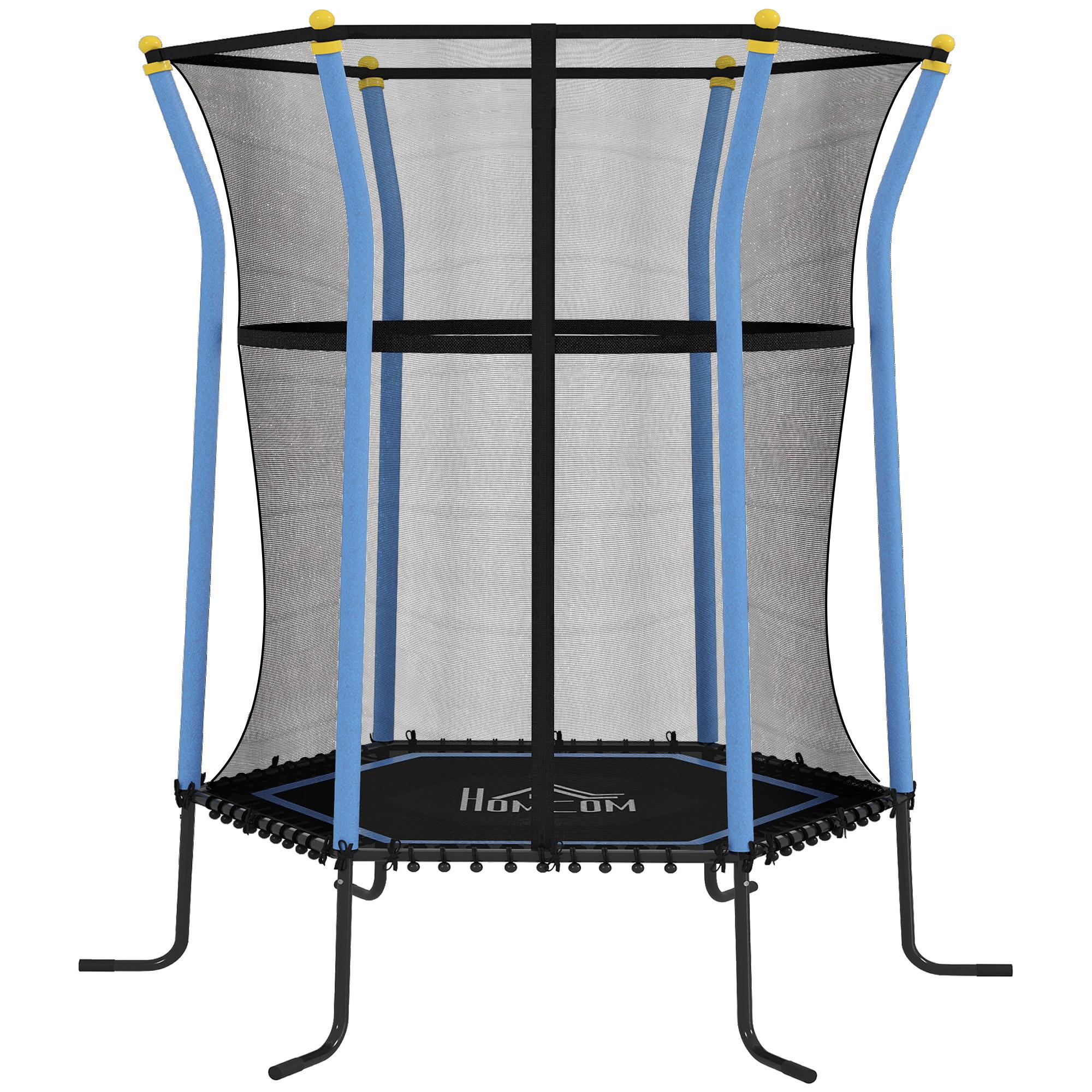 KINDERTRAMPOLIN Stahl Kunststoff Blau - Blau, Metall (111/122cm) - HOMCOM