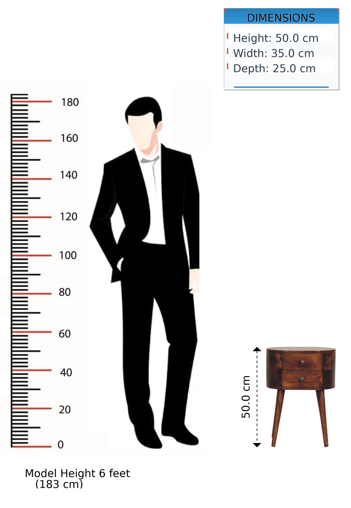 NACHTTISCH Mini, 2 Schubladen, Nordische Beine, Brown - Kastanienfarben/Messingfarben, Holz/Metall (35/50/25cm) - Artisan Furniture