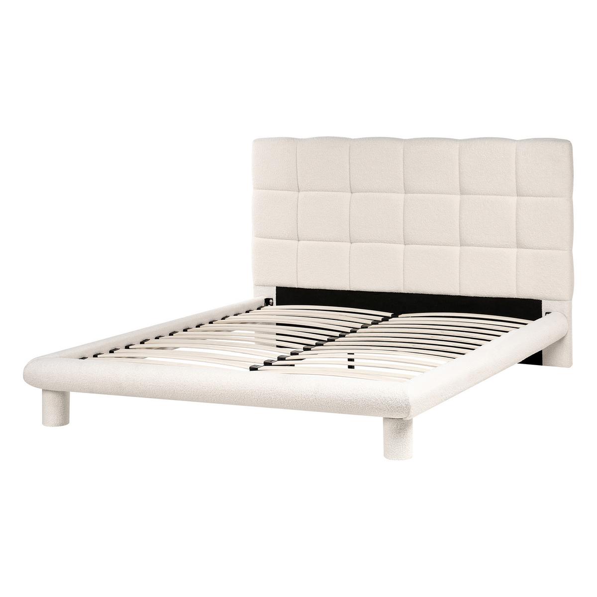 BETT mit Lattenrost 140/200 cm Cremeweiß Cressat - Weiß, Textil (140/200cm) - Beliani