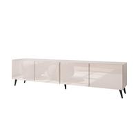 TV-SCHRANK COLGANTE 200 Kaschmir Hochglanz, ohne LED, Schräge schwarze Füßen - Kaschmir/Schwarz, Holzwerkstoff (200/49/40cm) - Lookway