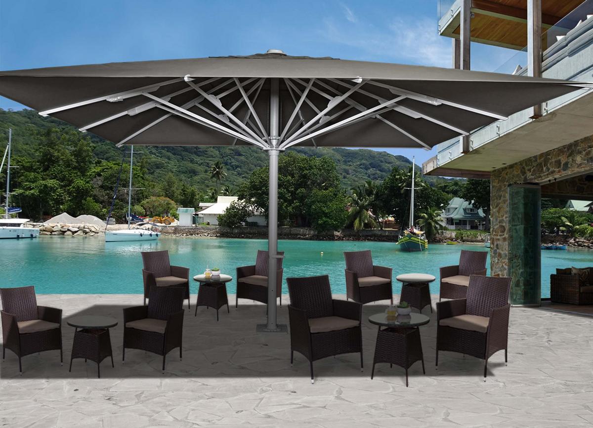 GASTRONOMIE-LUXUS-SONNENSCHIRM D20B Anthrazit - Anthrazit, Textil (500/500cm) - MCW