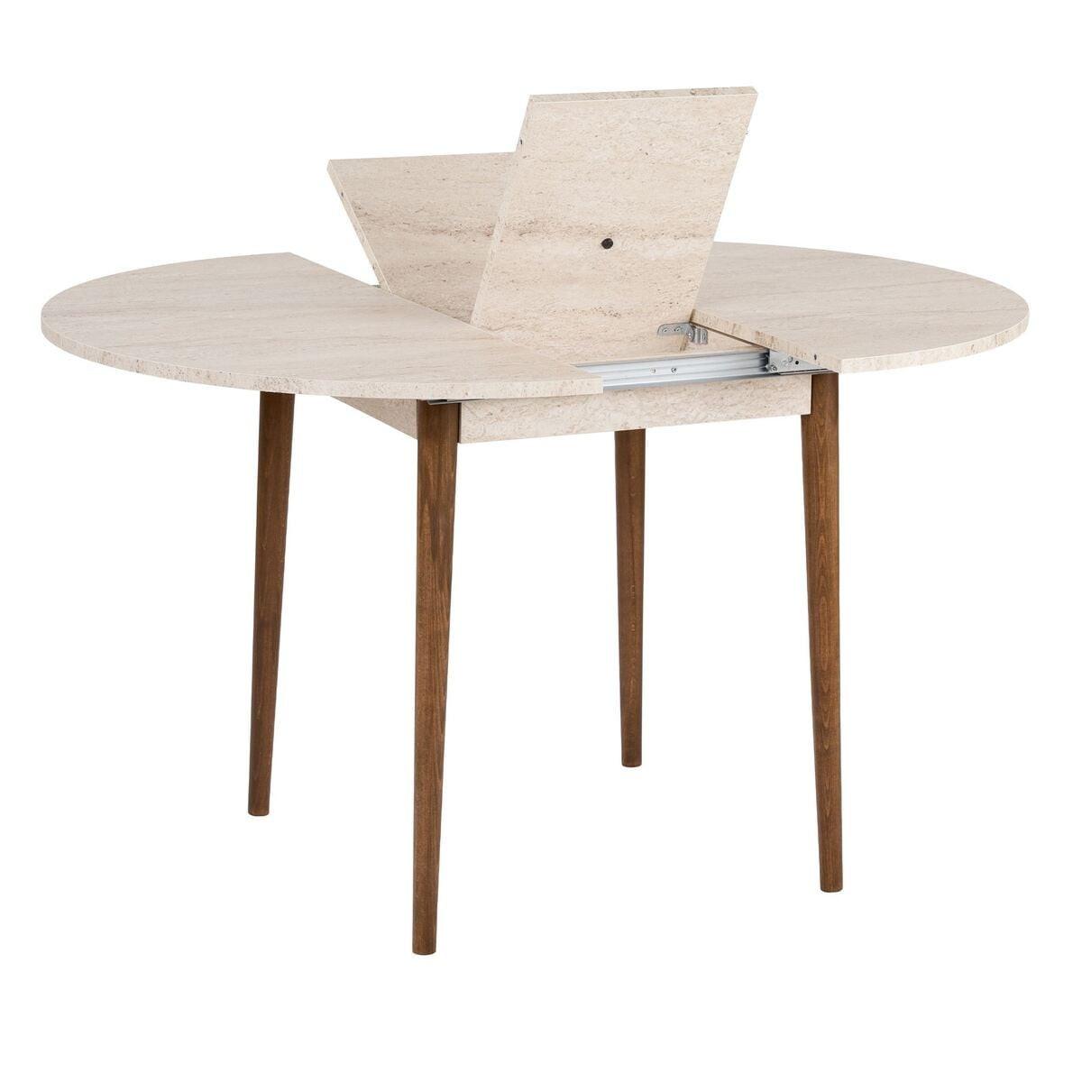 ESSTISCH ausziehbarer von 100 bis 131 cm mit runder Tischplatte 100/100/75 cm - Eichefarben, Holzwerkstoff (111/100/75cm) - Calicosy