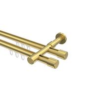 GARDINENSTANGE INNENLAUF Prestige Santo 160 cm, 2-läufig, 20 mm Ø Messing-Optik - Messingfarben, Metall (160cm) - INTERDECO