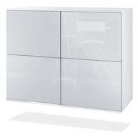 KOMMODE Rova Weiß Hochglanz - Weiß Hochglanz, Holzwerkstoff (92.5/73.5/35cm) - Vladon
