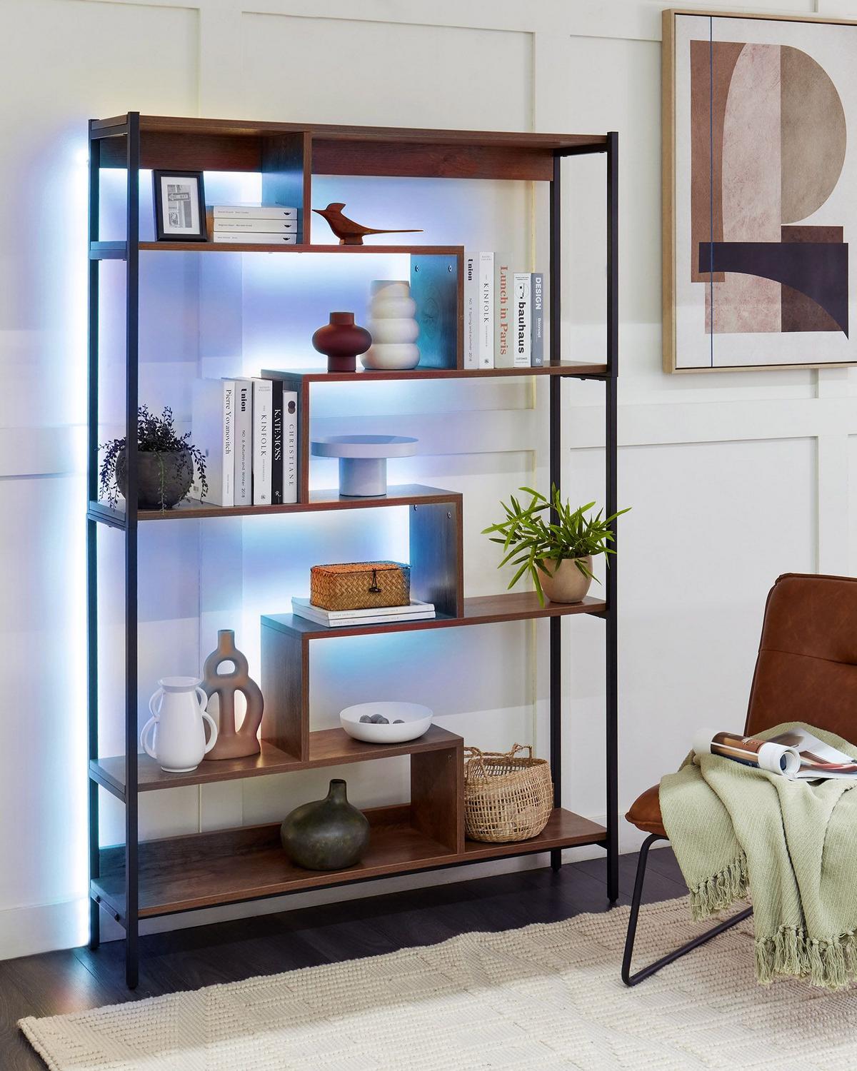 REGAL mit 6 Ebenen 180 cm Braun Daven - Braun, Holzwerkstoff (120/180/27cm) - Beliani