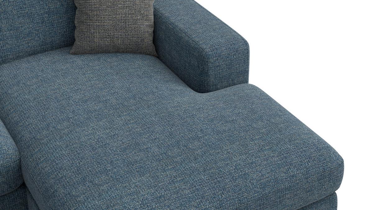 ECKSOFA OTTO 4-Sitzer, marineblau - Blau/Schwarz, Holz/Textil (279/159cm) - Wozimo
