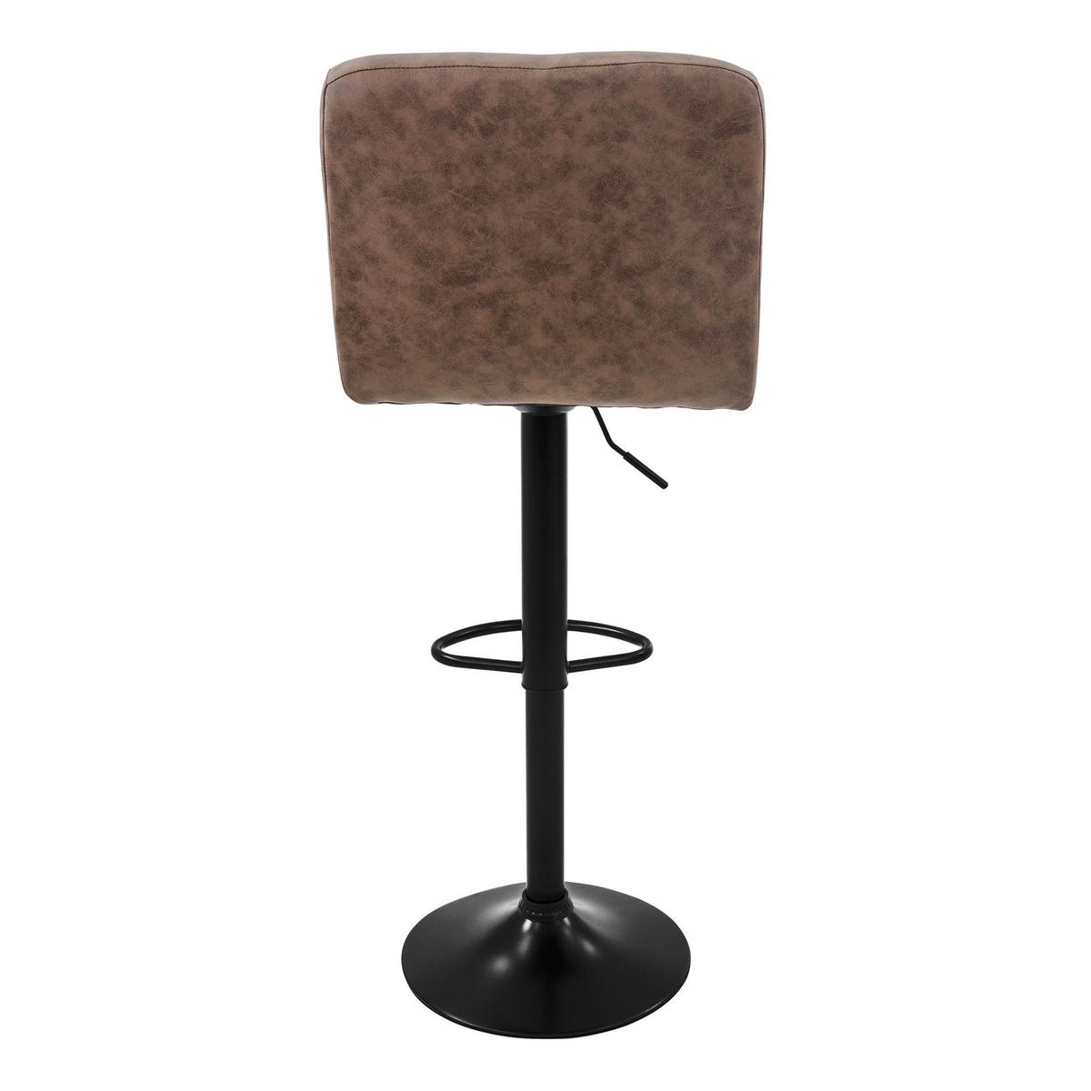 BARHOCKER 2er Set Braun aus Kunstleder höhenverstellbar/drehbar - Schwarz/Braun, Metall (45/112/50cm) - ML-DESIGN