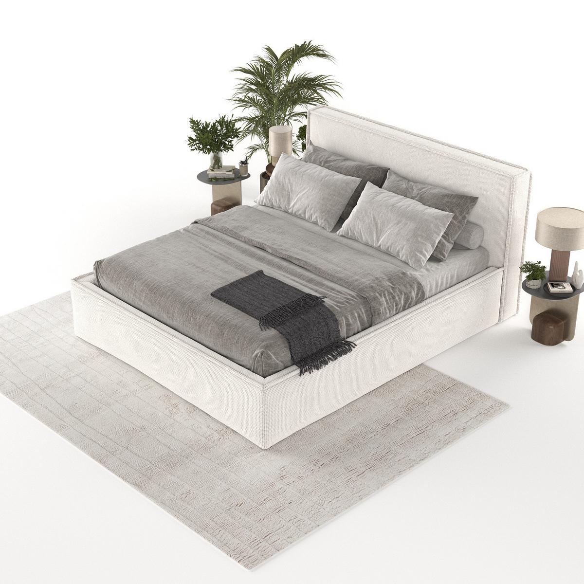 POLSTERBETT Sato mit Stauraum 140/200 cm Creme im Bonita Stoff - Creme/Schwarz, Holz/Holzwerkstoff (140/200cm) - AltaBeds