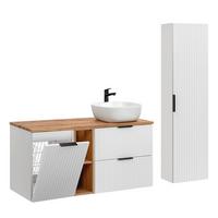 BADMÖBEL 120.8cm Adriel 2er-Set Weiß - Weiß, Holzwerkstoff (120.8/59/46cm) - Petits-meubles