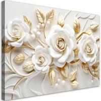 KUNSTDRUCK Weiß 60/40 cm - Weiß, Textil (60/40cm) - KUNSTLOFT