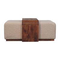 HOCKERBANK mit Honig-Karamell-Finish, 2 Duo-Sitze, braun - Braun, Holz (110/45/72cm) - Artisan Furniture