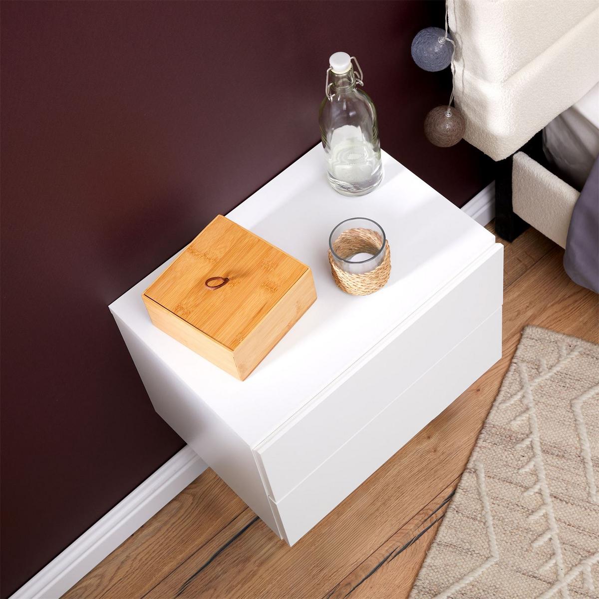 HÄNGENDER NACHTTISCH ANNI - Weiß, Holzwerkstoff (42/29/30cm) - CARO-Möbel