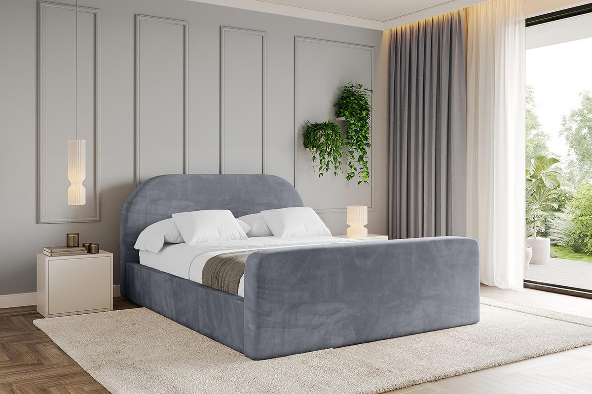 POLSTERBETT mit Bettkasten, Fußteil und Lattenrost, Boxbett ohne Matratze - TIVON-Z 180x200 Grau - Grau, Holzwerkstoff/Textil (180/200cm) - ALTDECOR
