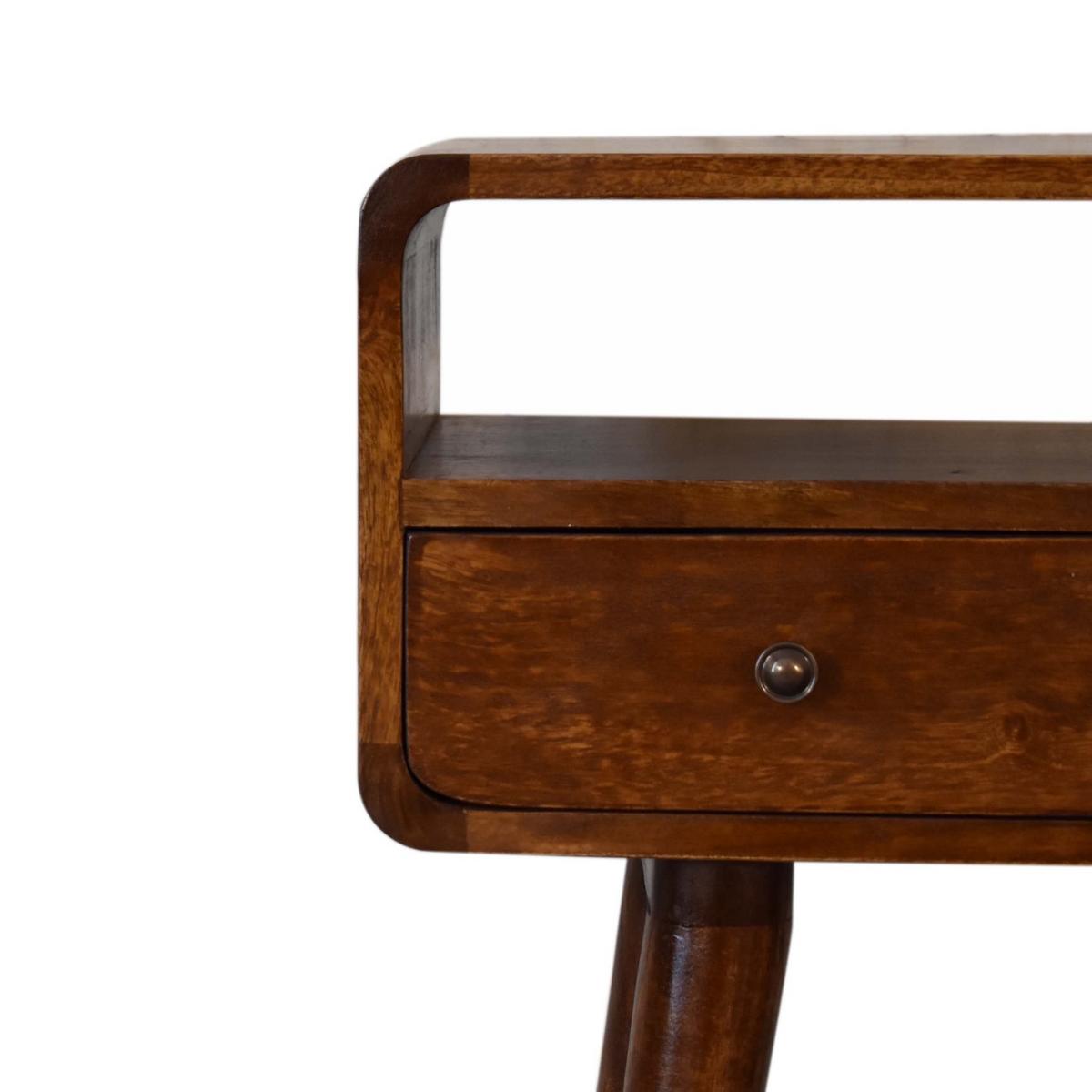 KONSOLENTISCH in Kastanien-Finish, 2 Schubladen, 1 Offenes Fach, Beine im Nordischen Stil, Braun - Messingfarben/Braun, Holz/Metall (30/60/90cm) - Artisan Furniture
