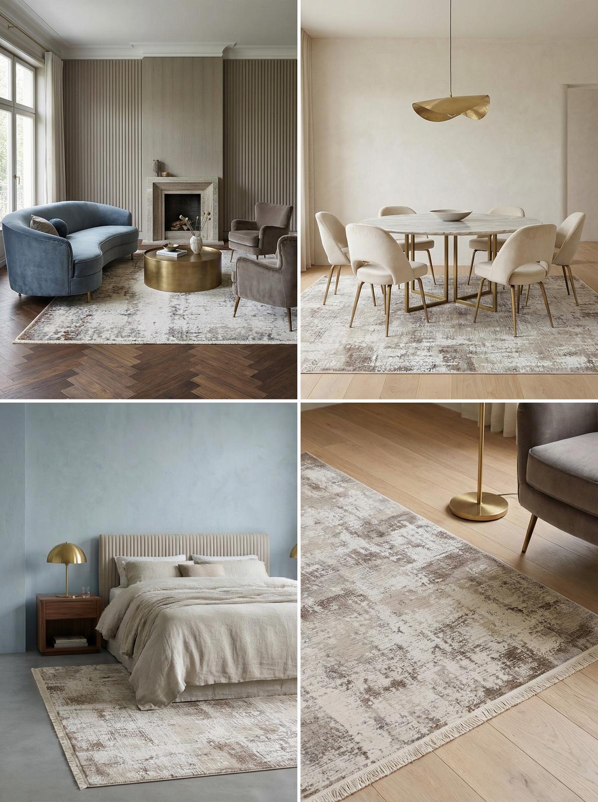 TEPPICH SIENA-Arbia, abstrakt, Beige, 160 x 240 cm - Beige, Textil (240/160cm) - KADIMA DESIGN
