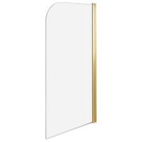 BADEWANNENAUFSATZ 140/70 cm Gold Lapan - Transparent, Glas (70/140cm) - Beliani