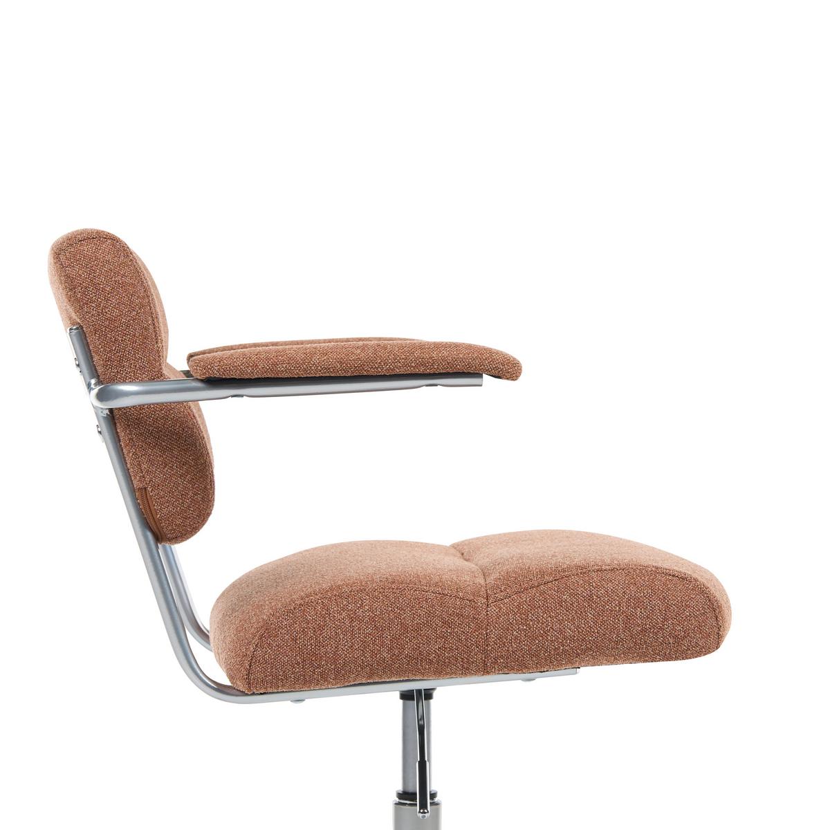 SCHREIBTISCHSTUHL Braun Candor - Silberfarben/Braun, Kunststoff/Textil (47/74/45cm) - Beliani