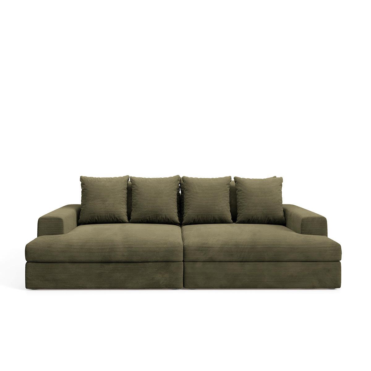 SOFA Paola 3 Sitzplätze Grün - Grün, Holz (272/86/167cm) - Petits-meubles