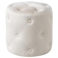 POUF Samtstoff Cremeweiß Corolla - Weiß, Textil (40/40/40cm) - Beliani
