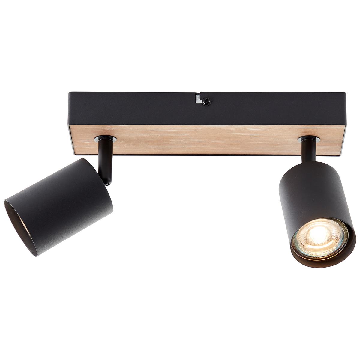 LED SPOT Jello Wood Schwarz/Holz 8/24/15,3 cm - Multicolor, Metall (8/24/15.3cm) - Brilliant