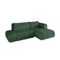 ECKSOFA Ottomane Rechts CLOUD-L 280x185x90 Grün Cord - Grün, Holzwerkstoff/Kunststoff (185/280cm) - ALTDECOR